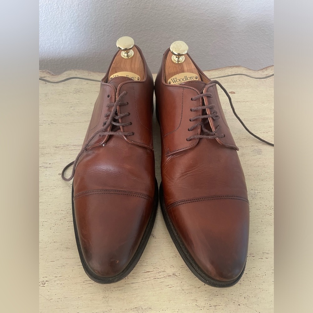 SUITSUPPLY Made in Italy Italian Calf Cap Toe Oxford Shoes in Brown Size 10 $349